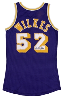 1981-85 Jamal Wilkes Game Used & Signed Los Angeles Lakers Road Jersey (MEARS A10 & Beckett)